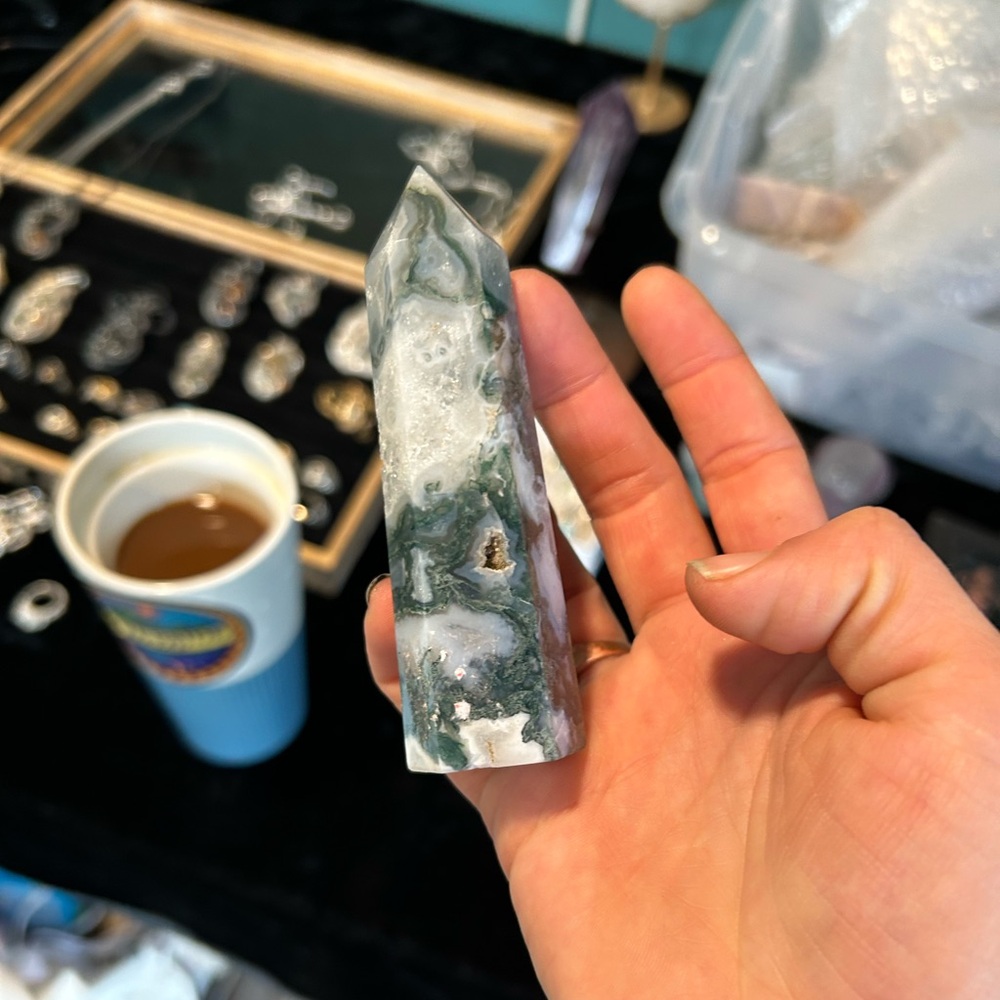 Moss agate tower